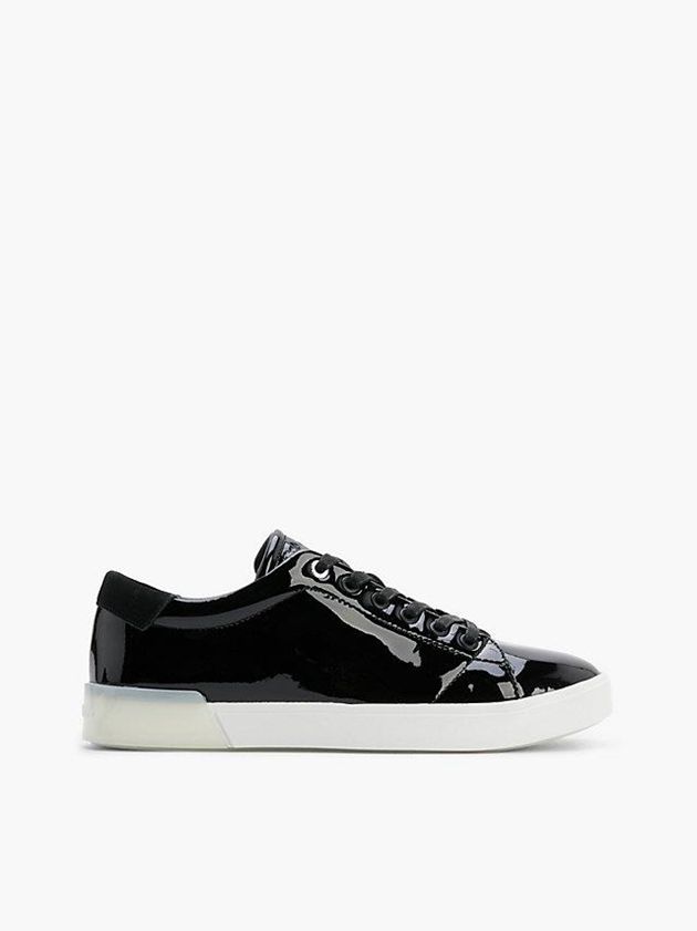 Calvin Klein USA Leather Womens Sneakers Black 3410762-LK